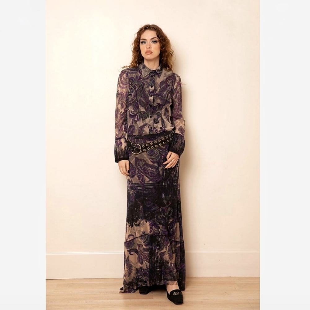 Fuzzi X Jean Paul Gaultier Paisely Vampire Wife 3 Piece Skirt Set